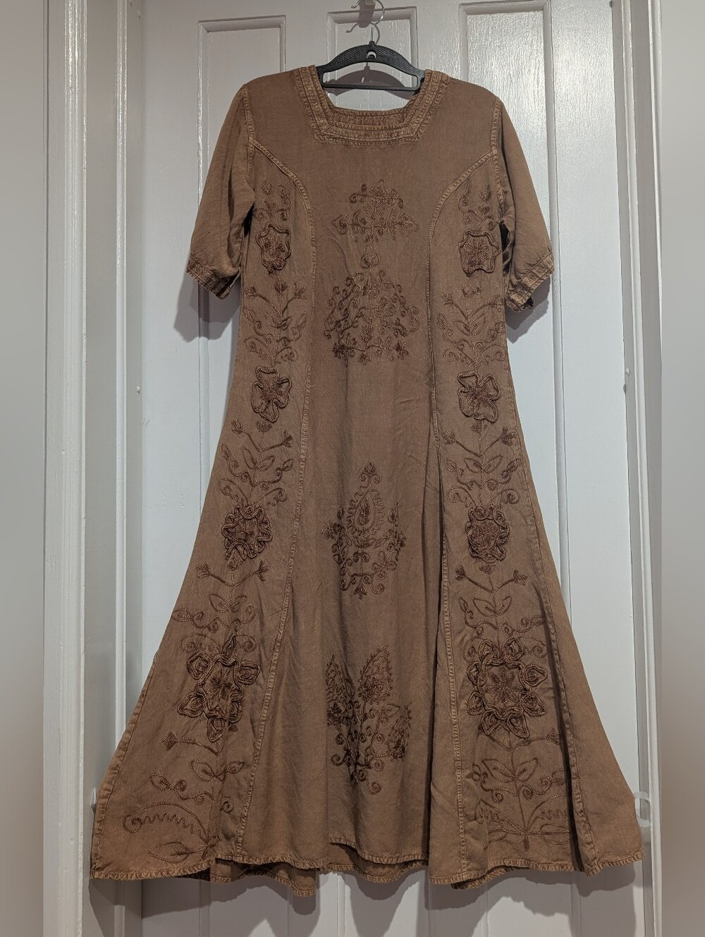 Boho Flowy Brown Women's Dress